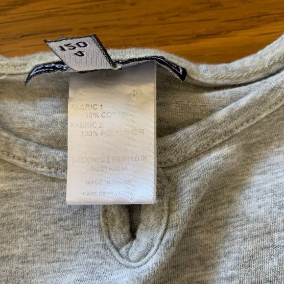 ROCK YOUR BABY Girls Gray Dress 4 4T 120 White Tulle Toddler Girl Flutter Sleeve - Picture 5 of 5